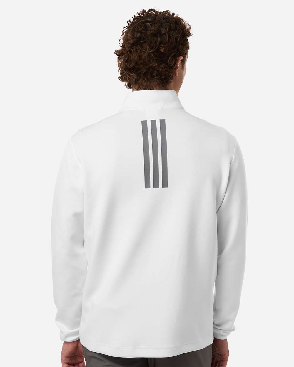 Adidas At400 Men’s 3-stripes Quarter-zip Pullover - White Team Grey Four