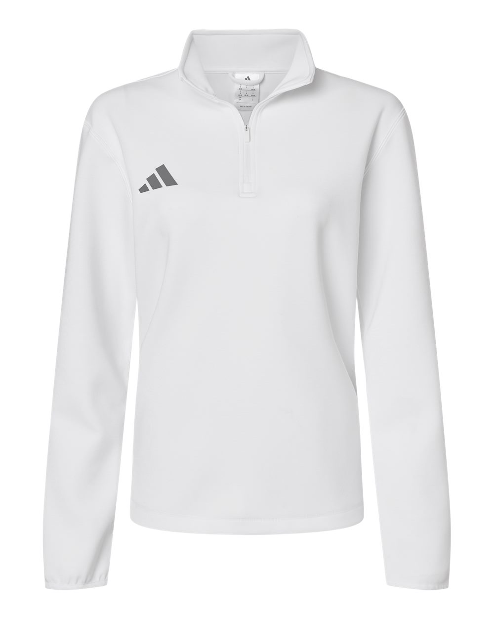 Adidas At401 Women’s 3-stripes Quarter-zip Pullover - White Team Grey Four