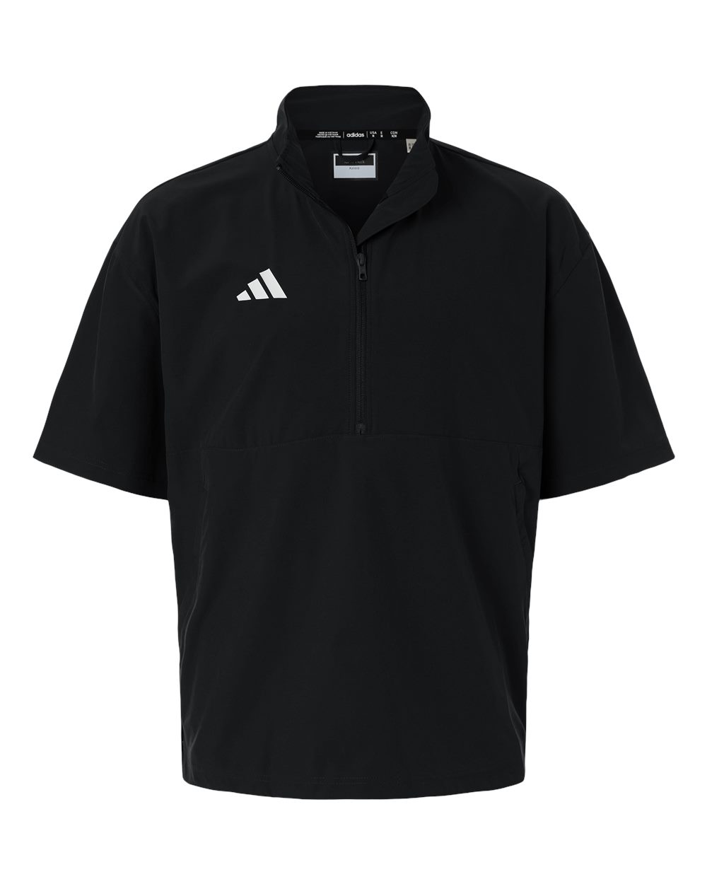 Adidas At505 Men’s Short Sleeve Quarter-zip Pullover - Black White