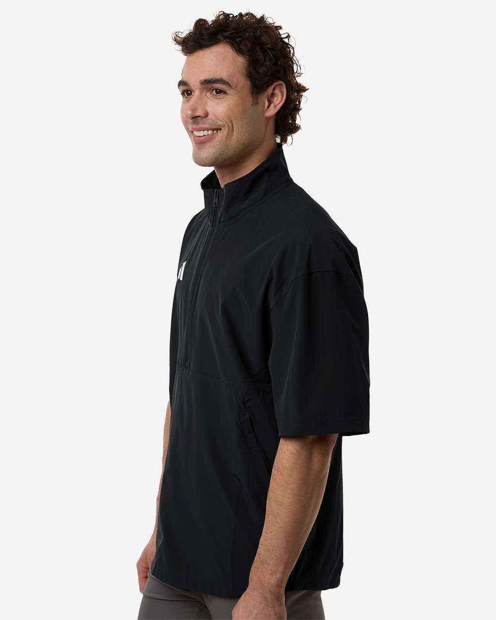 Adidas At505 Men’s Short Sleeve Quarter-zip Pullover - Black White