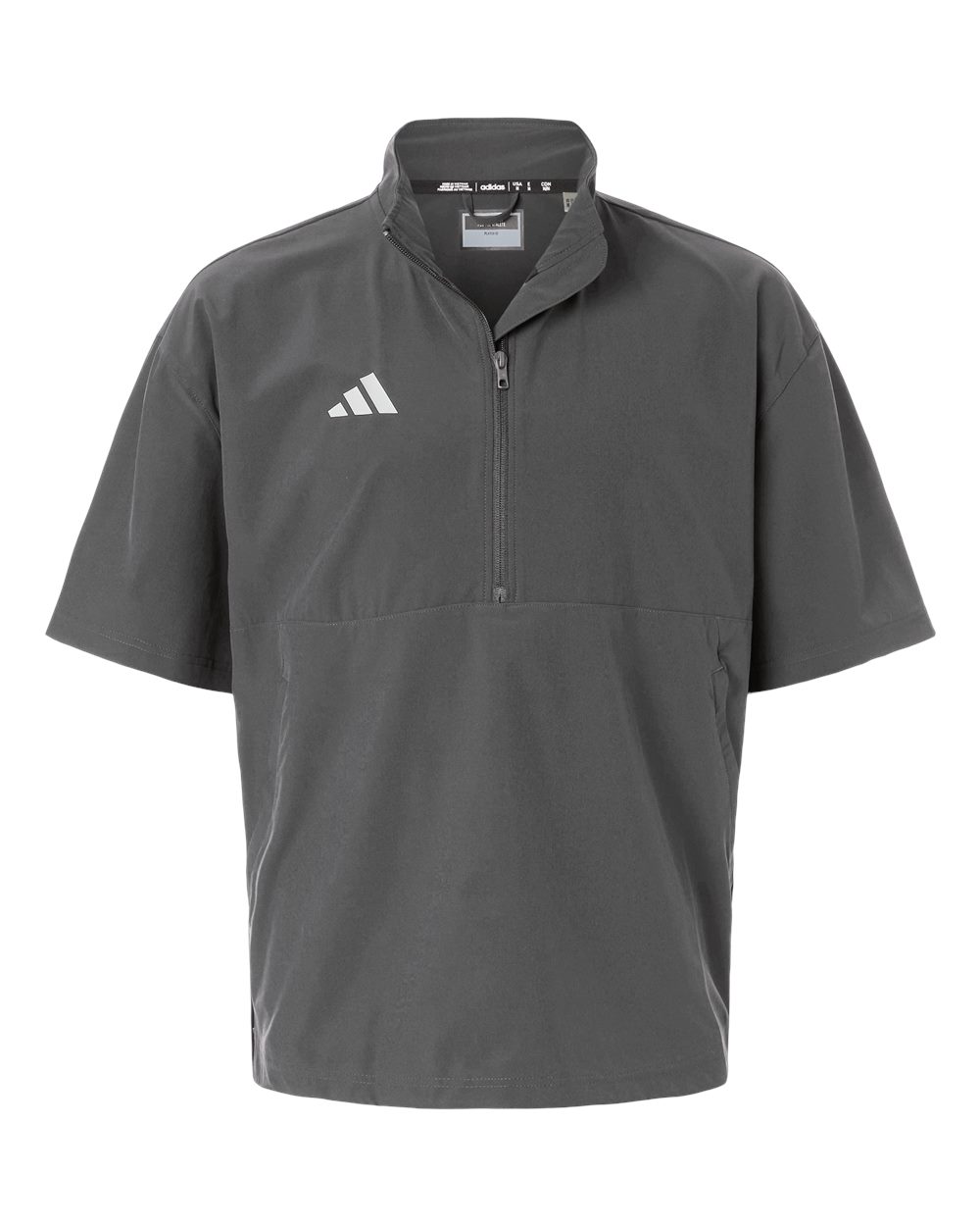 Adidas At505 Men’s Short Sleeve Quarter-zip Pullover - Team Grey Four White