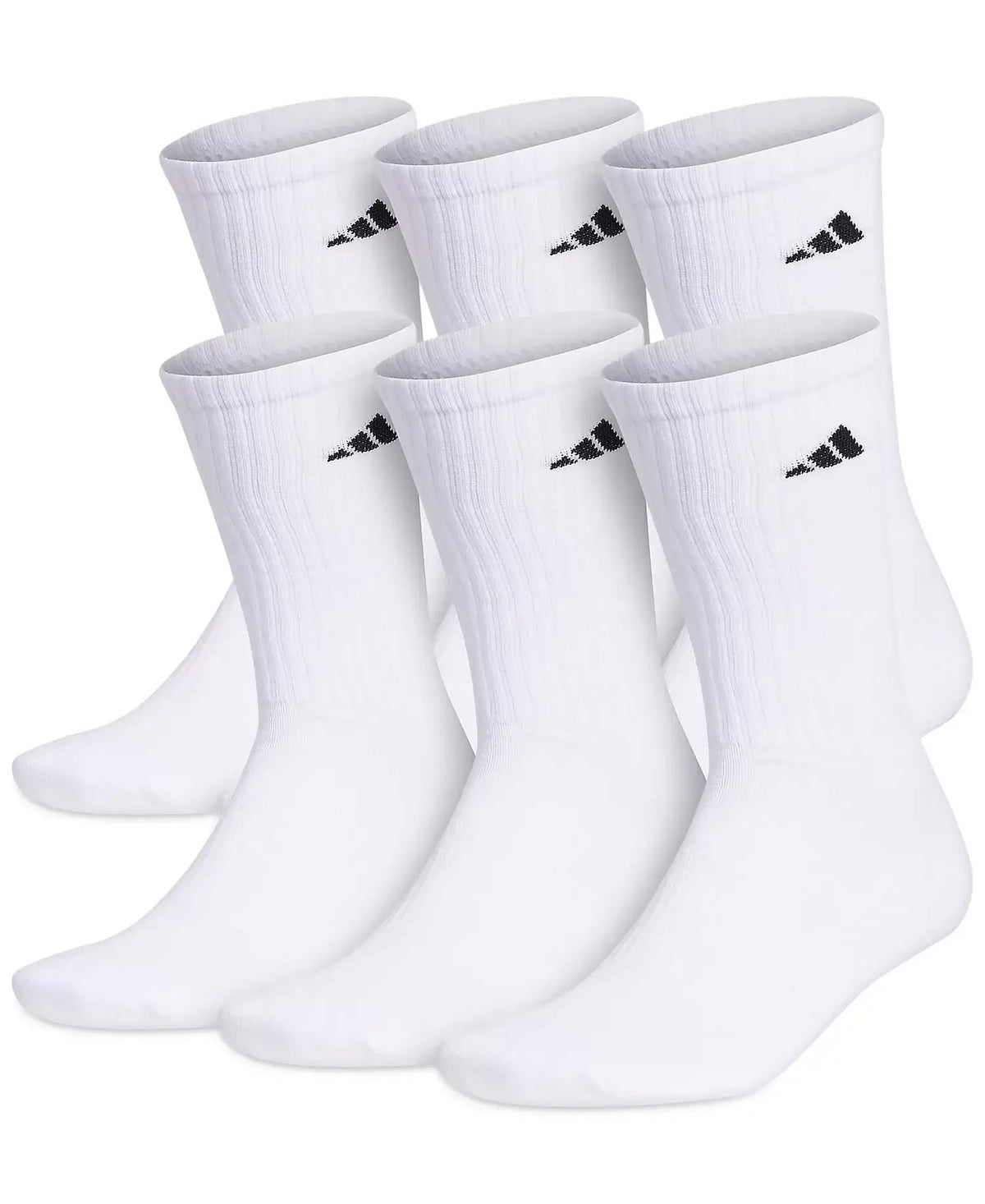 Adidas Athletic Cushioned Crew 6-pack Men’s Socks - White - Osfm