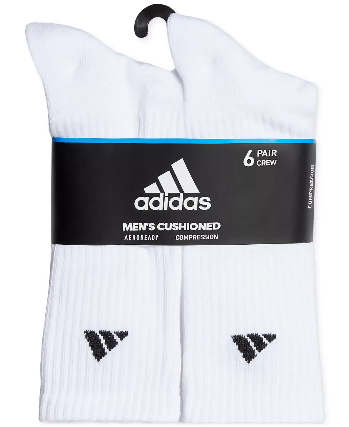 Adidas Athletic Cushioned Crew 6-pack Men’s Socks - White - Osfm