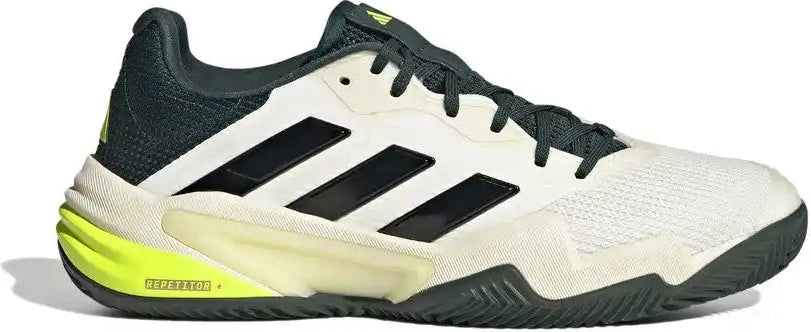 Adidas Barricade 13 Clay Men’s Tennis Shoes - off White Black Aurora Ivy