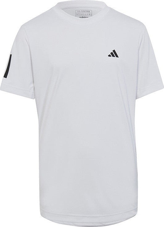 Adidas Boys Club 3 Stripe Tee - White