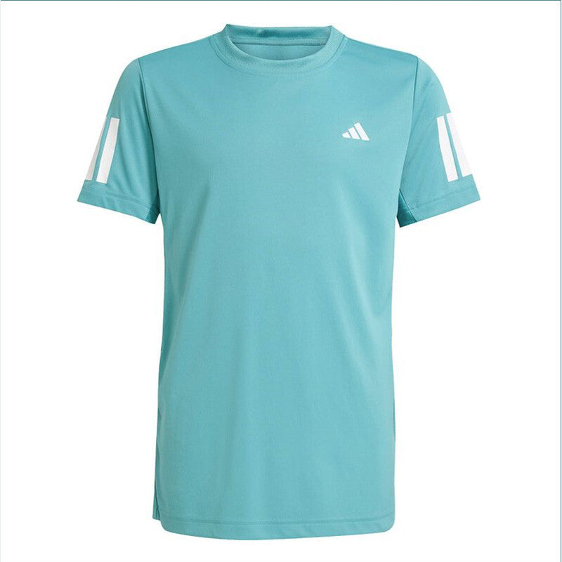 Adidas Boys' Club 3 Stripes Tee Powder Teal