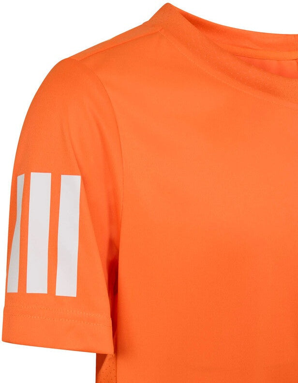 Adidas Boys’ Club 3 Stripes Tee (pure Orange)