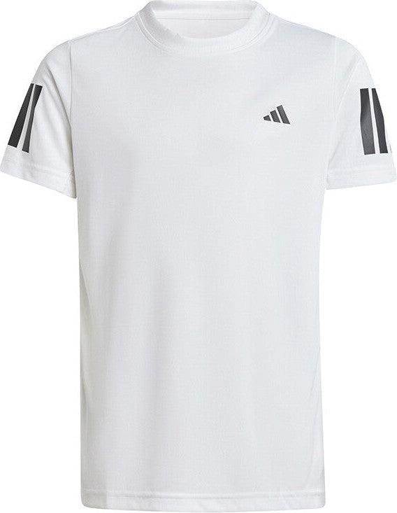 Adidas Boys’ Club 3 Stripes Tee - White