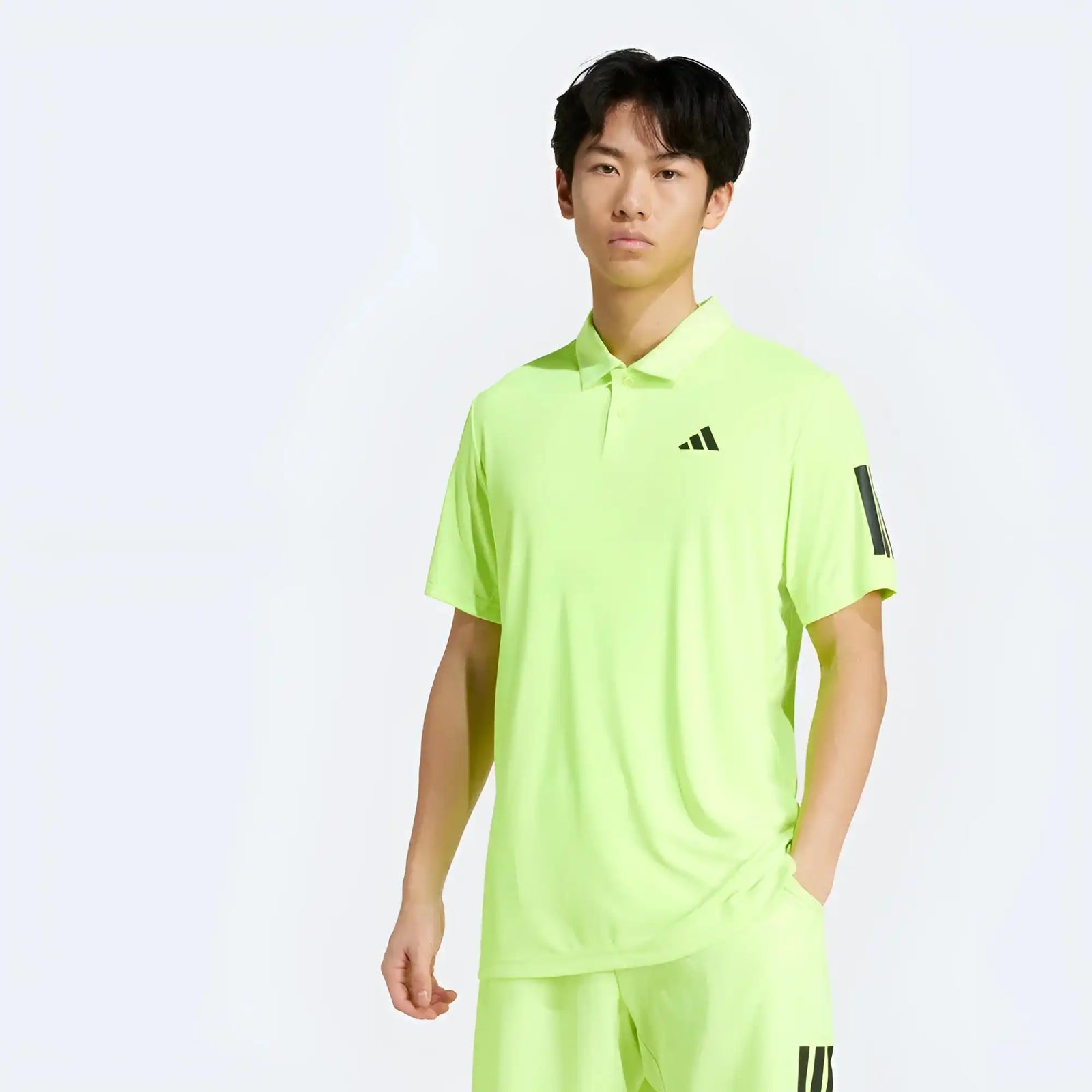 Adidas Club 3 Stripes Polo Men’s - Lucid Lemon