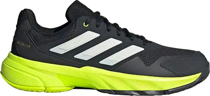 Adidas Courtjam Control 3 Men’s Tennis Shoes - Carbon Lucid Lemon - 10.5