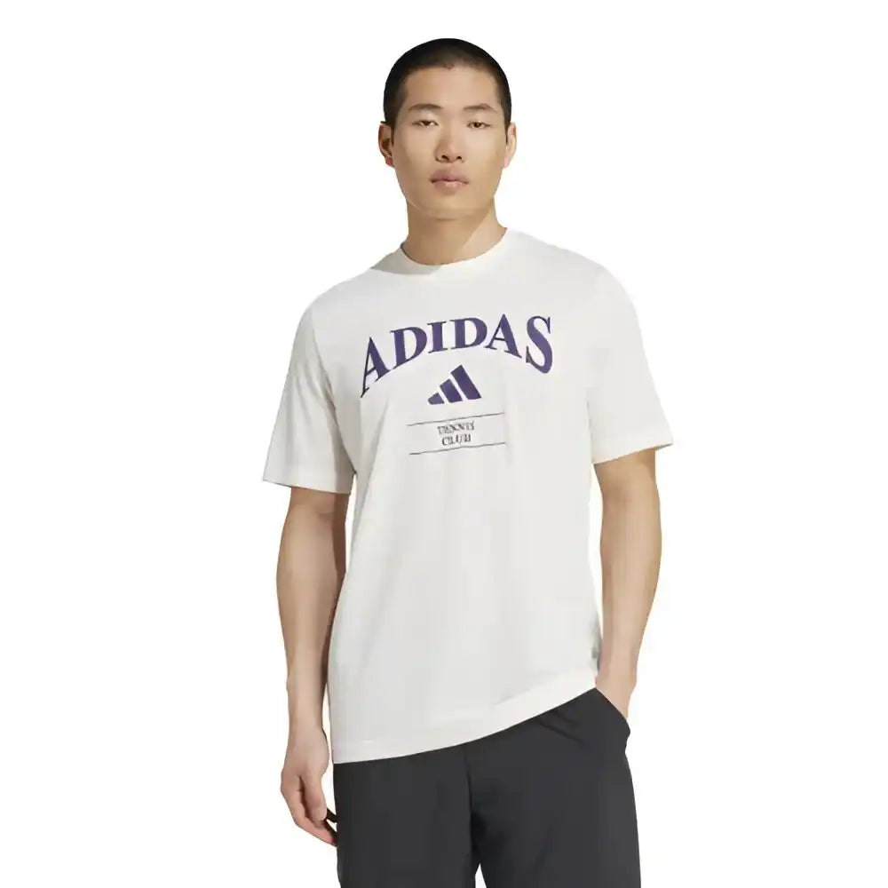 Adidas Heritage Tennis Graphic Tee Men’s - Chalk White Aurora Purple