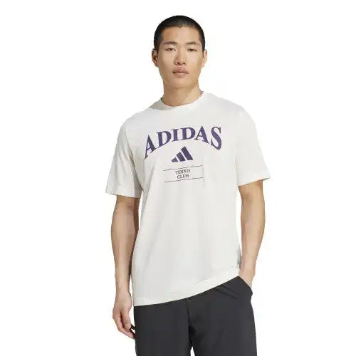 Adidas Heritage Tennis Graphic Tee Men’s Chalk White Aurora Purple