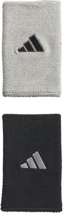 Adidas Interval Large Reversible 2.0 Wristbands - Black Aluminum Gray