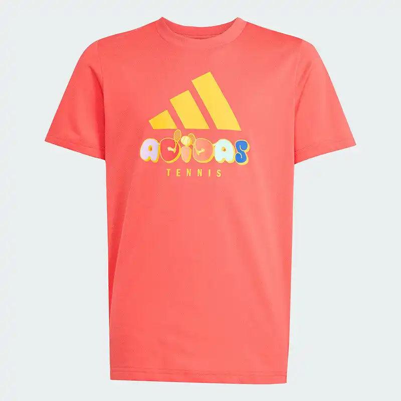 Adidas Kids’ Tennis Category Graphic Tee Semi Lucid Red