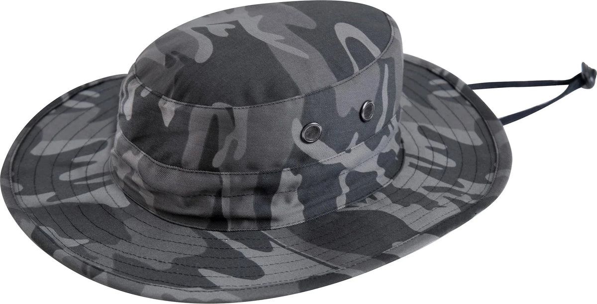 Adjustable Boonie Hat - Black Camo