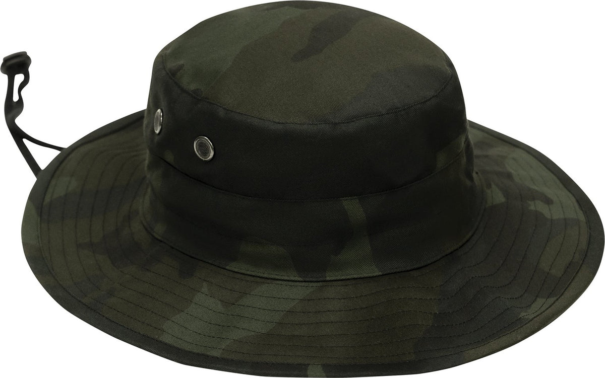 Adjustable Boonie Hat - Midnight Woodland Camo