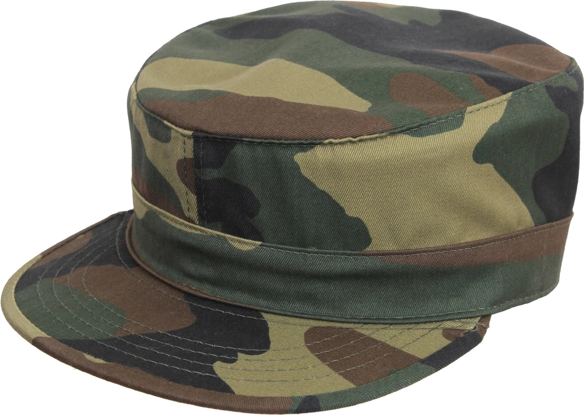 Adjustable Camo Fatigue Cap - Woodland