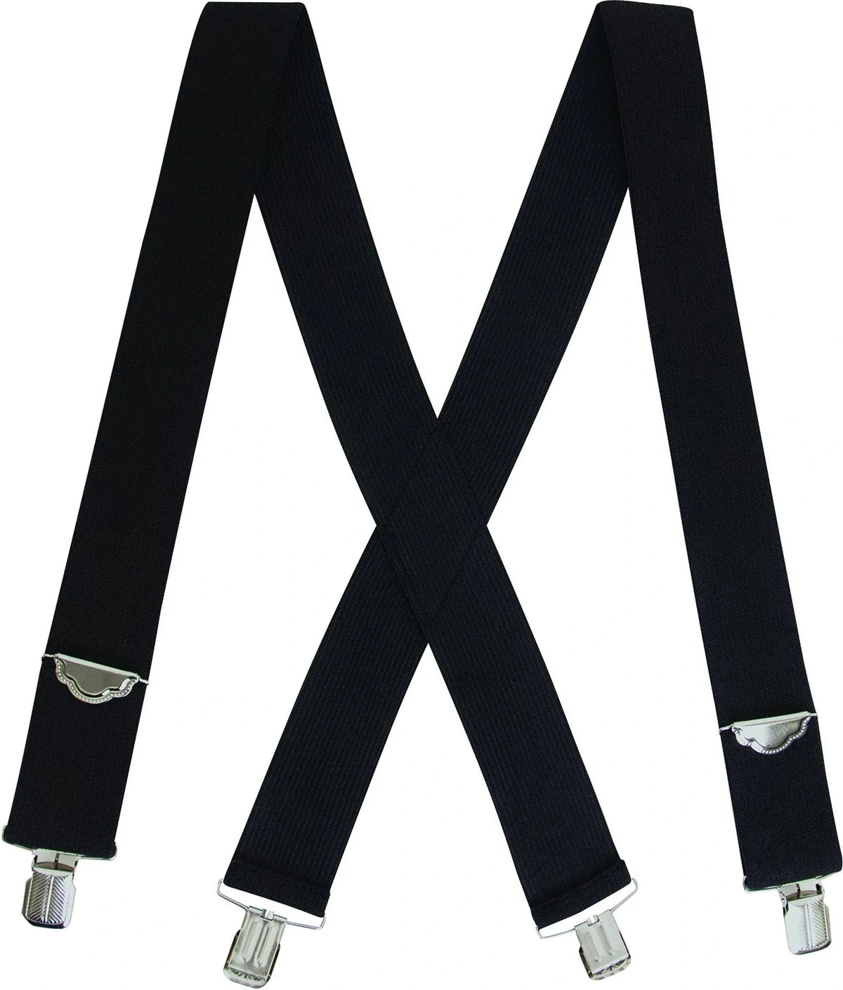 Adjustable Elastic X-back Pant Suspenders - Black