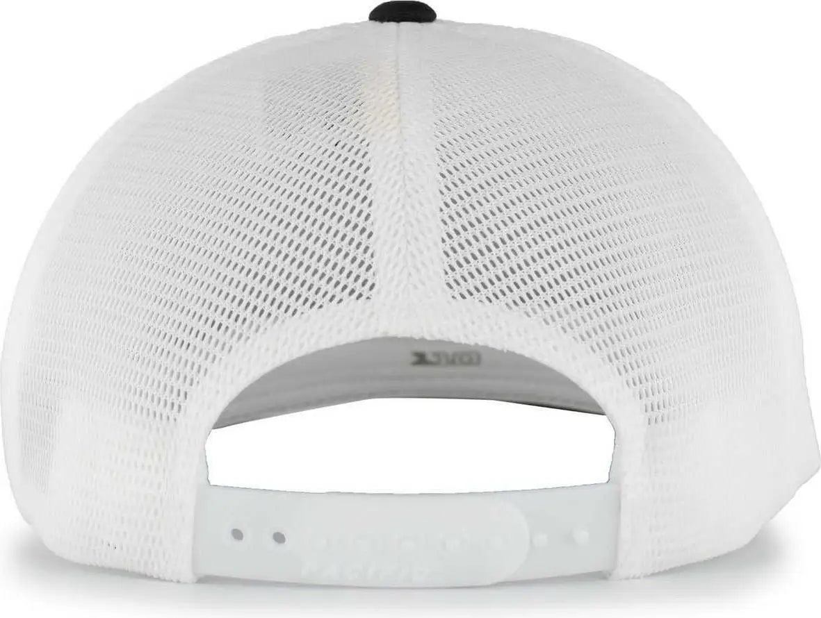 Pacific Headwear 110f Trucker Flexfit Snapback Cap - Black White - 7’’ - 7 7/8’’