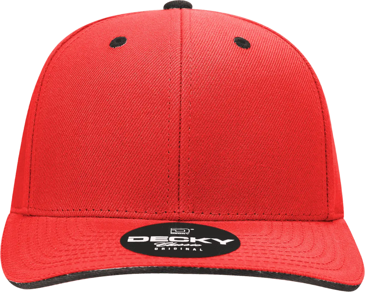 Decky 2003 Sandwich Visor Baseball Cap - Red Black - one Size Fits Most