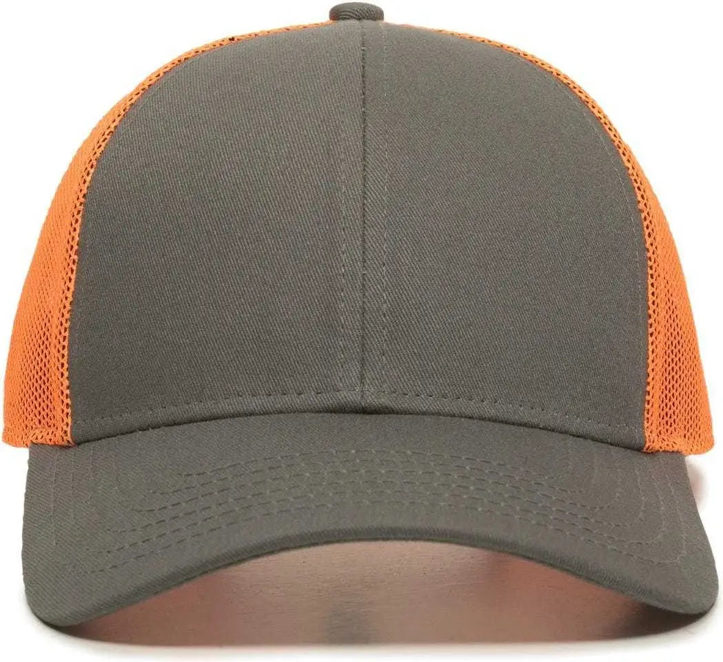 Oc Sports Oc770 Adjustable Mesh Back Cap with Sweatband - Charcoal Neon Orange - Dark Gray / 6 7/8’’ - 7 1/2’’