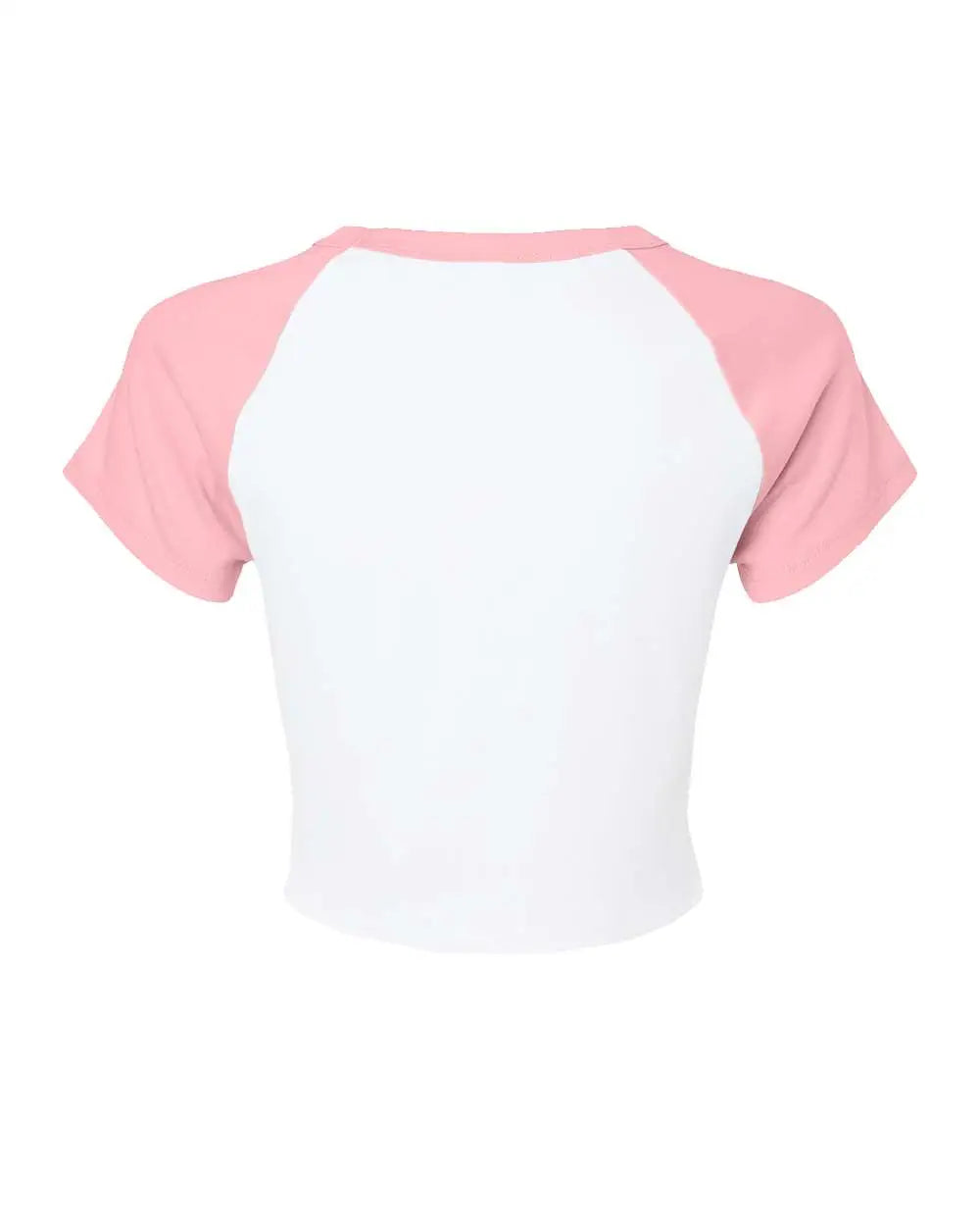 Bella + Canvas 1201 Women’s Micro Rib Raglan Baby Tee - White Pink