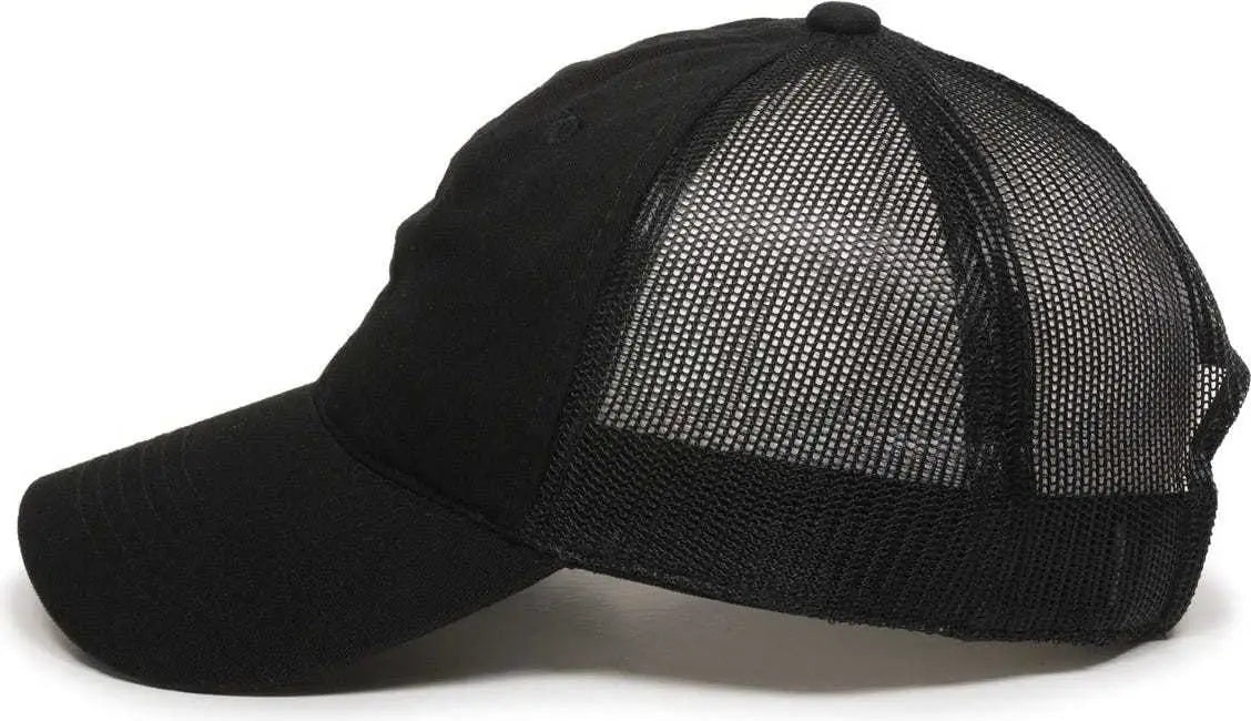 Oc Sports Fwt-130 Garment Wash Mesh Back Baseball Cap - Black - 6 7/8’’ - 7 1/2’’