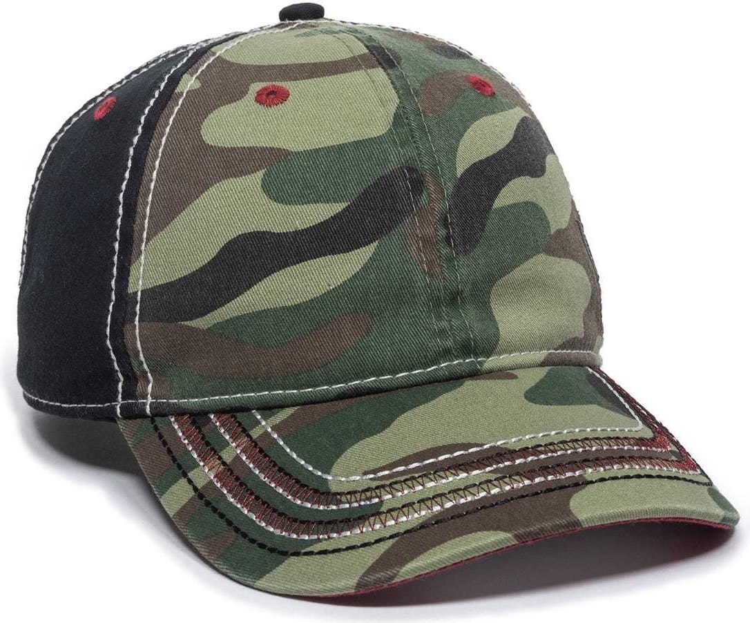 Oc Sports Agc-100 Adjustable Cap - Generic Camo Black American Flag - Green / 6 7/8’’ - 7 1/2’’