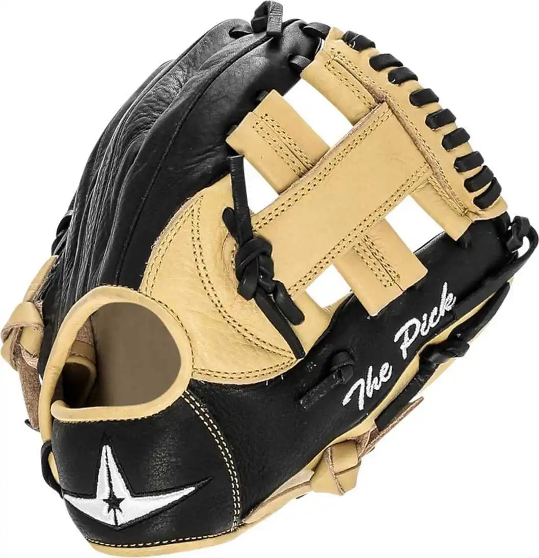 All-star Pro Series ?The Pick’ 9.50’’ Training Baseball Glove - Black Blonde - Tan / Right Throw