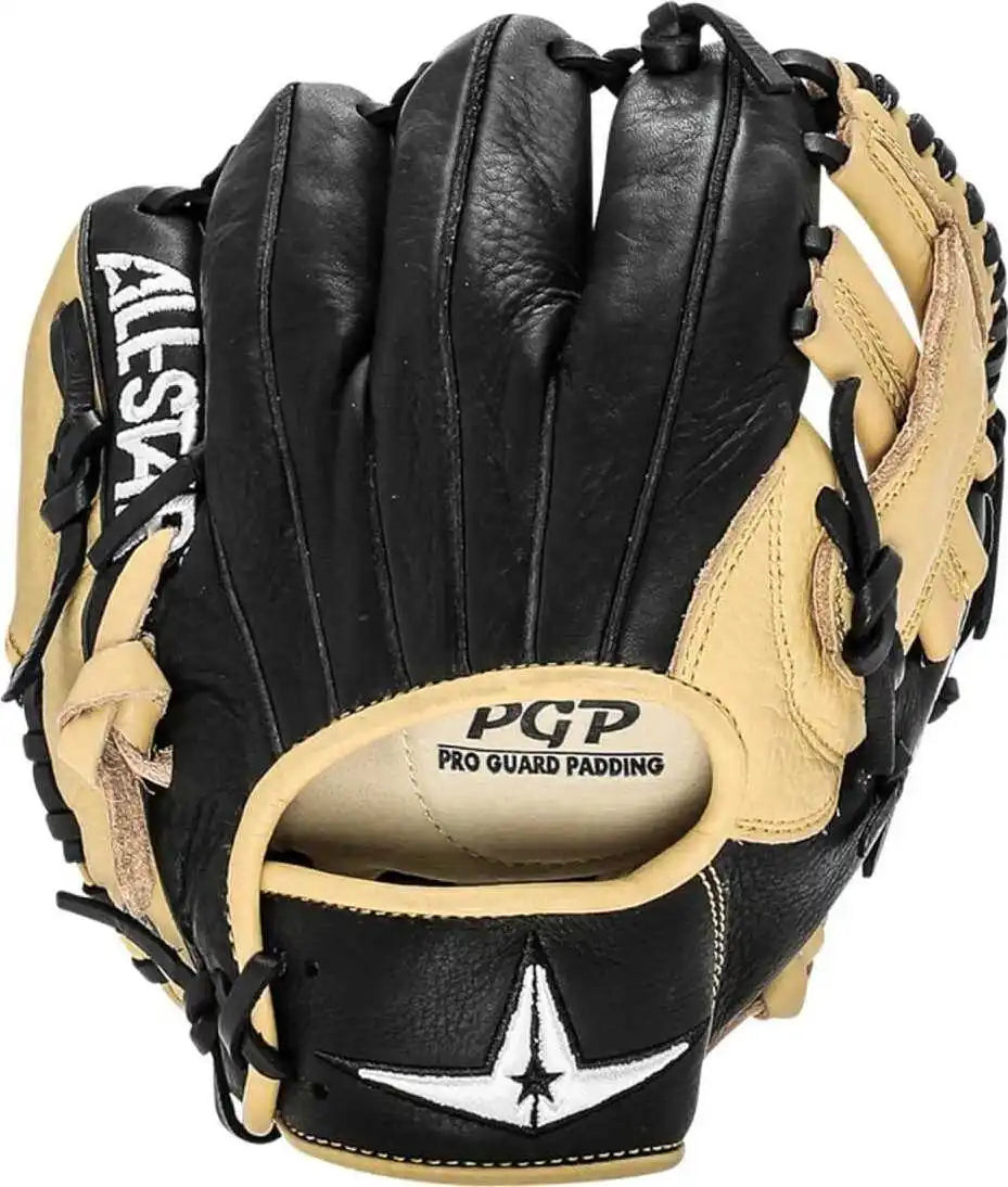 All Star Pro Series ?The Pick’ 9.50’’ Training Baseball Glove Black Blonde Tan / Right Throw