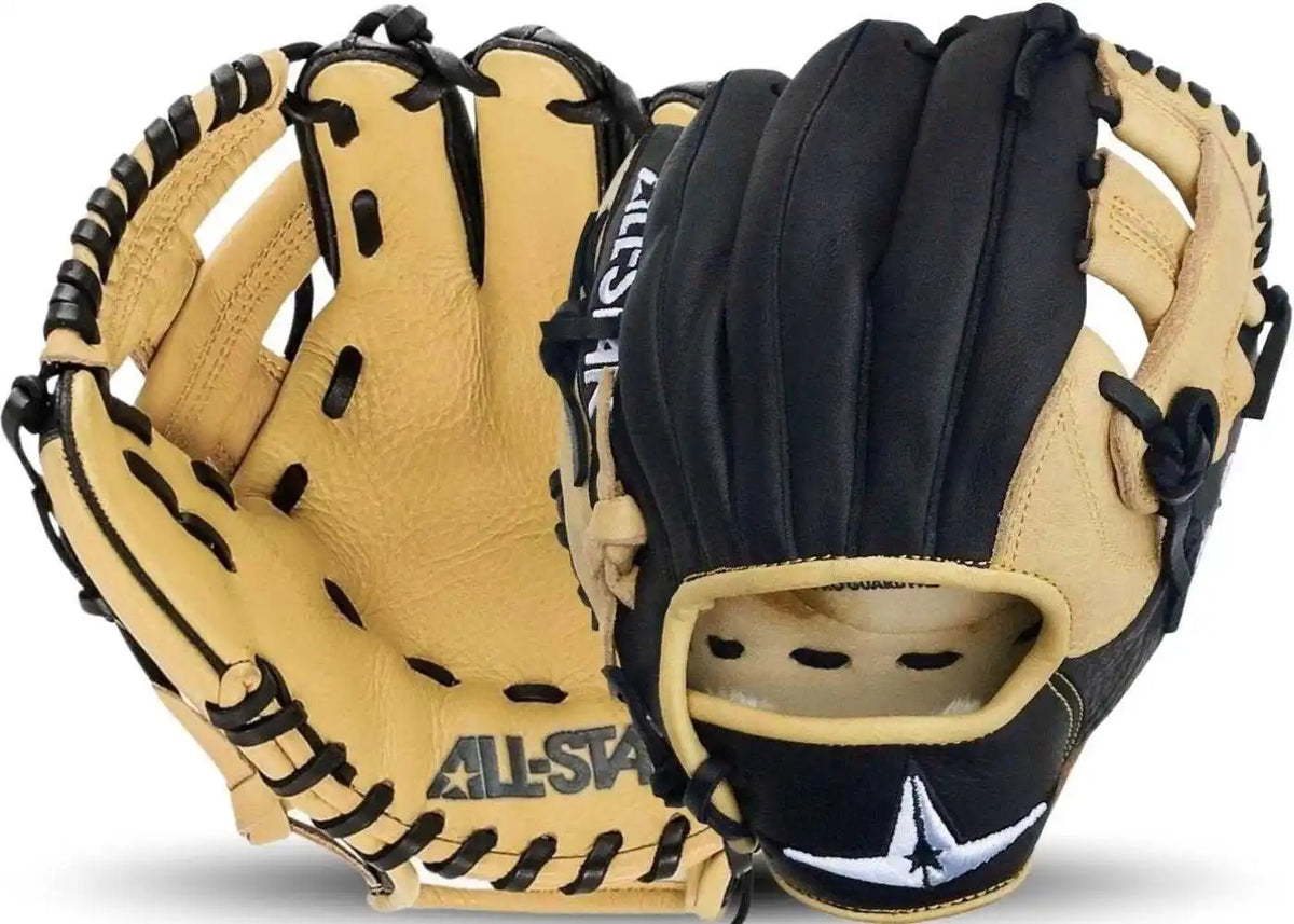 All Star Pro Series ?The Pick’ 9.50’’ Training Baseball Glove Black Blonde Tan / Right Throw