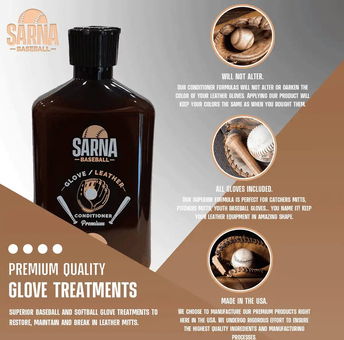 All Star Sarna Glove Conditioner Cream 8 Oz Black