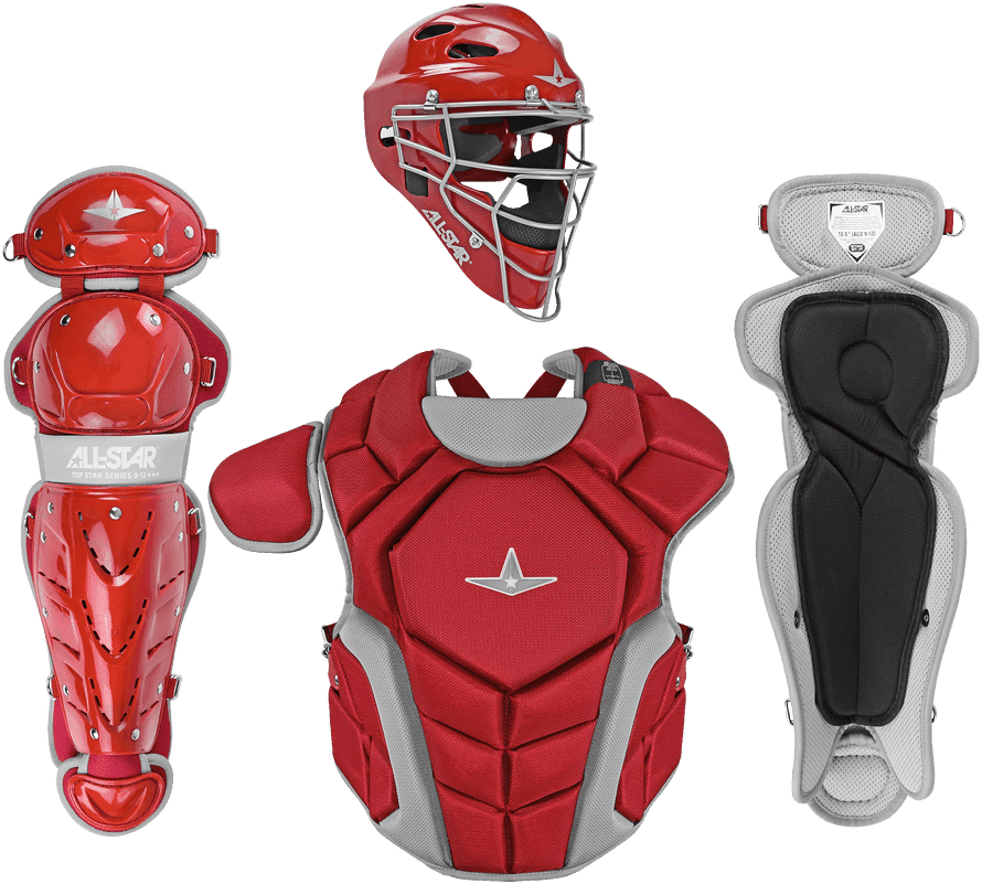 All-star Top Star Series Nocsae Catcher’s Set (ages 9-12) - Scarlet - Red