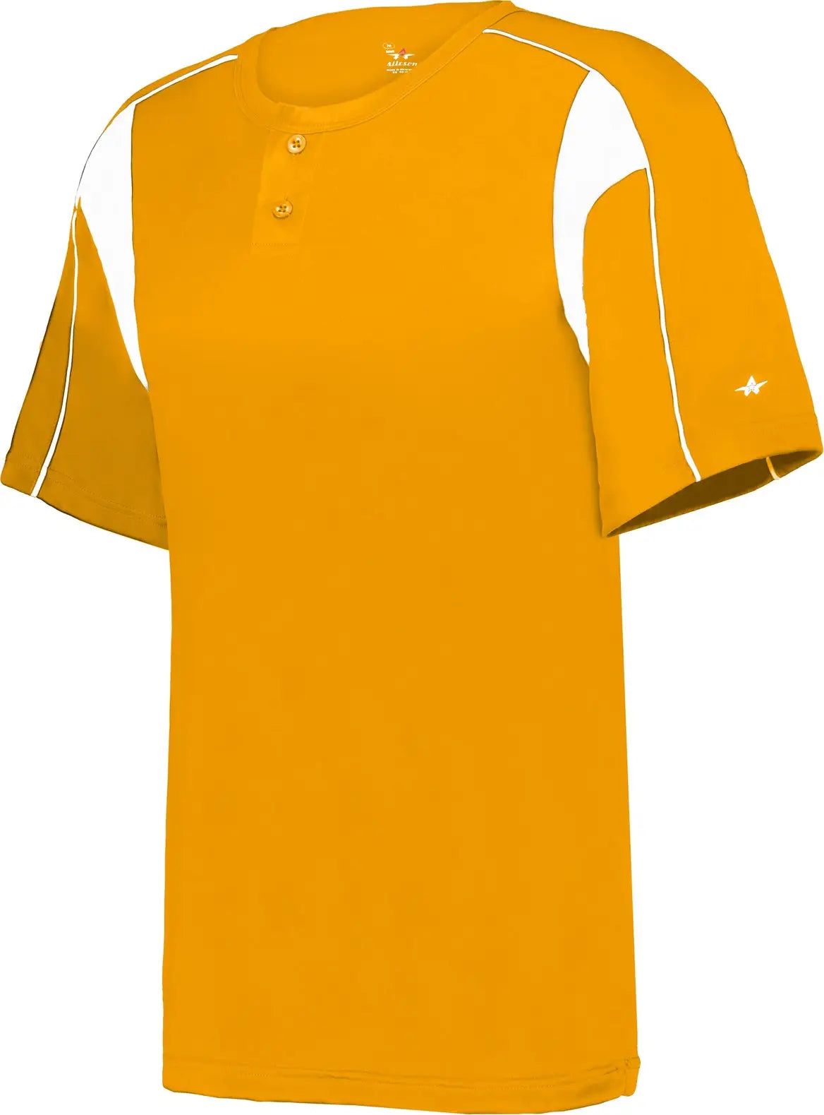 Alleson Athletic 2937 Youth Pro Placket Baseball Jersey - Gold White - Xs