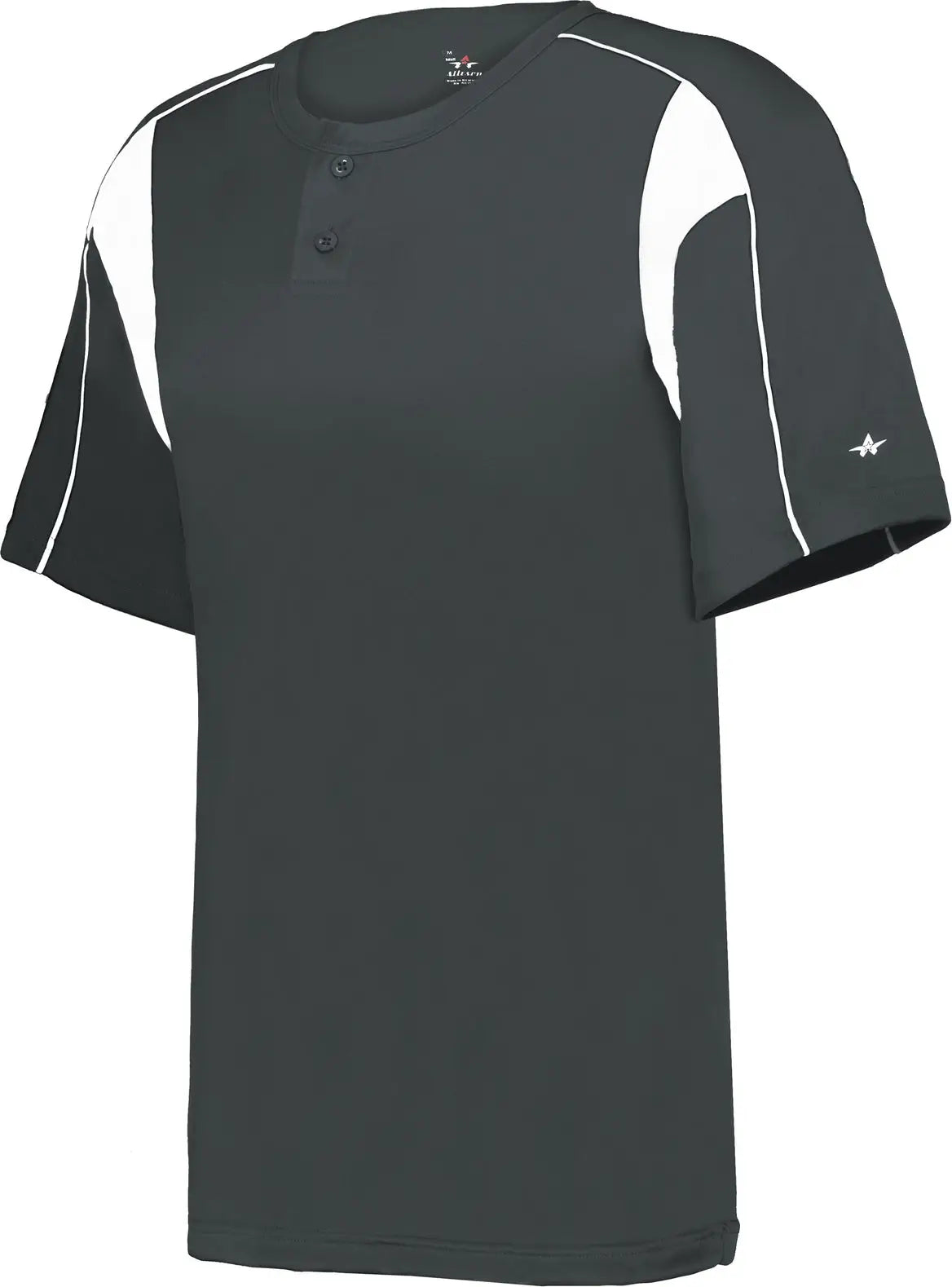 Alleson Athletic 2937 Youth Pro Placket Baseball Jersey - Graphite White - Xs