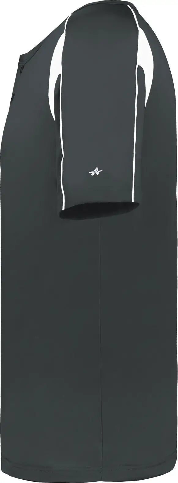 Alleson Athletic 2937 Youth Pro Placket Baseball Jersey - Graphite White