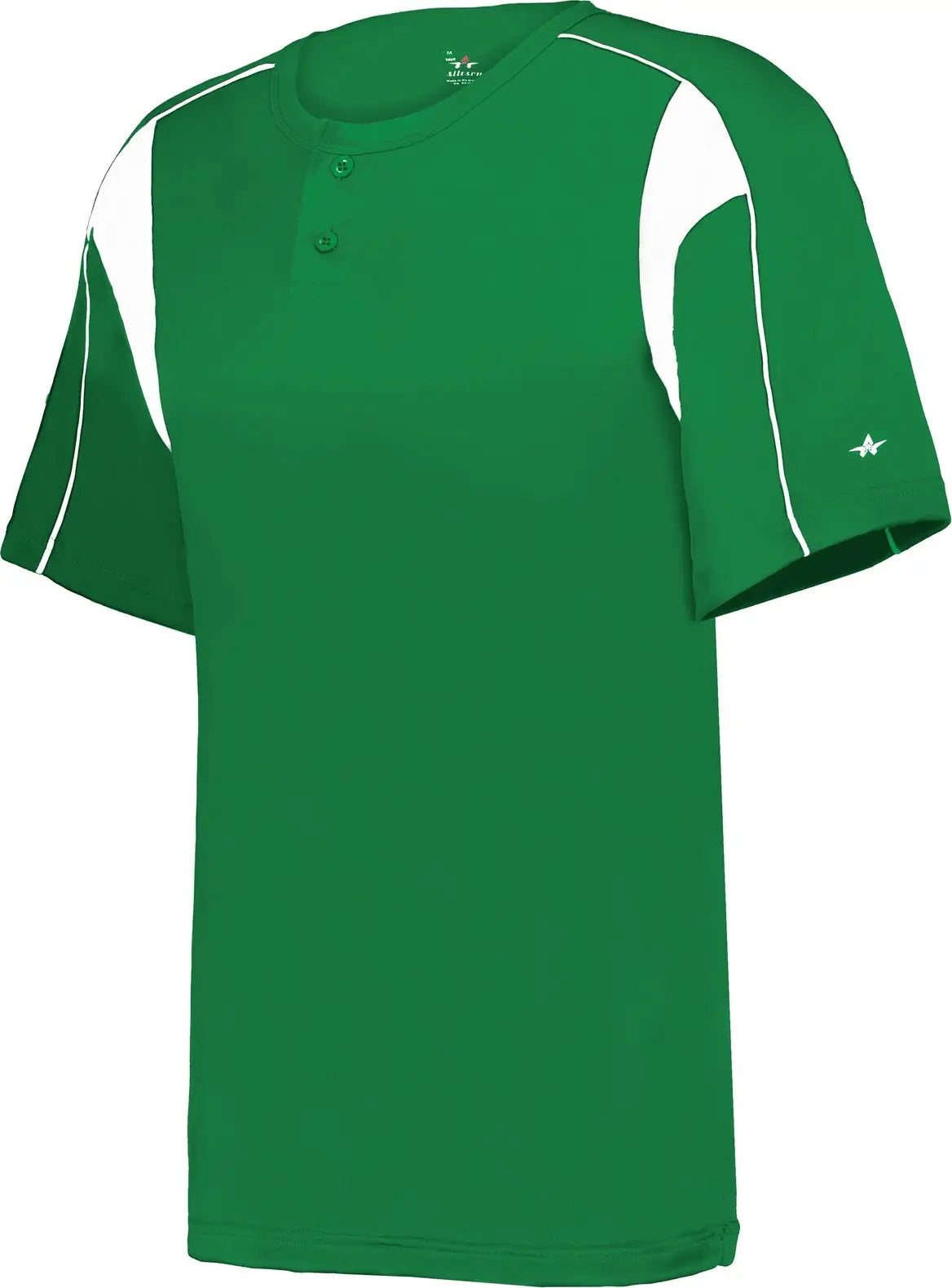 Alleson Athletic 2937 Youth Pro Placket Baseball Jersey - Kelly White - Xs