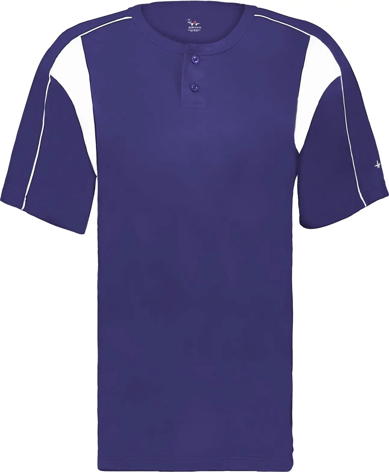 Alleson Athletic 2937 Youth Pro Placket Baseball Jersey - Purple White - Xs