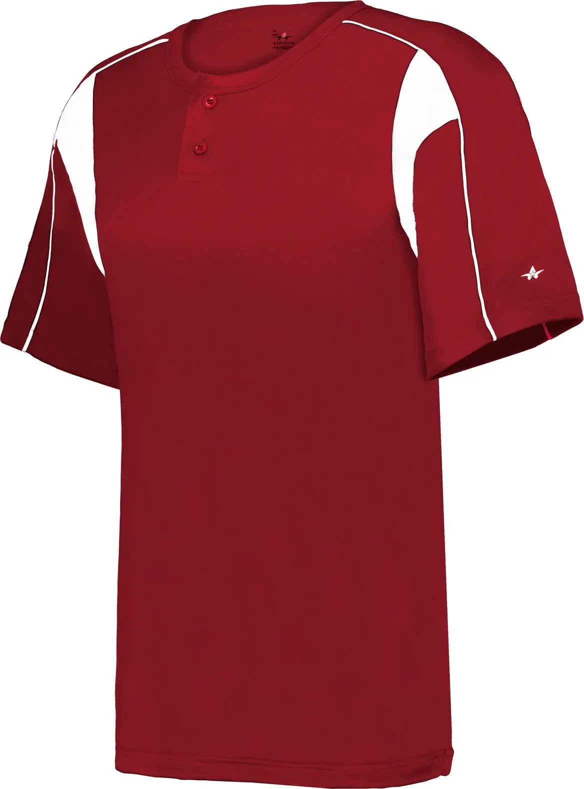 Alleson Athletic 2937 Youth Pro Placket Baseball Jersey - Red White - Xs
