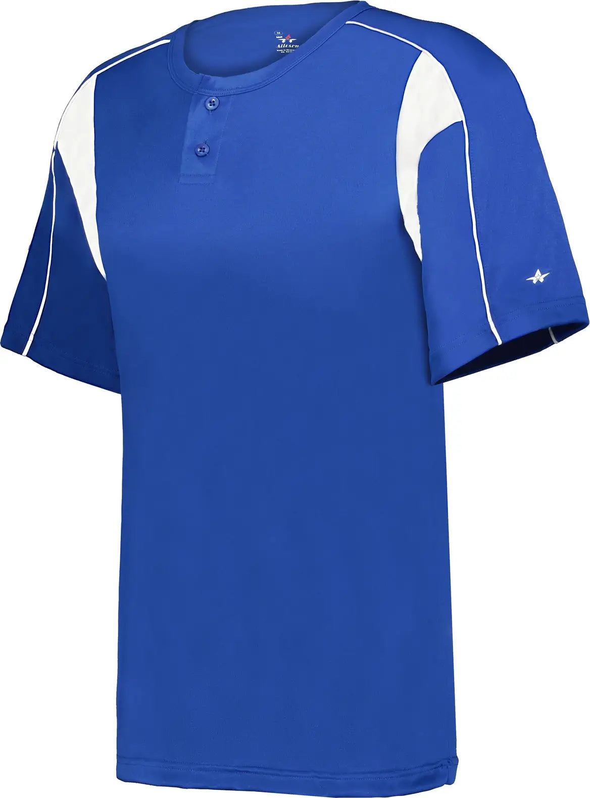 Alleson Athletic 2937 Youth Pro Placket Baseball Jersey - Royal White - Xs
