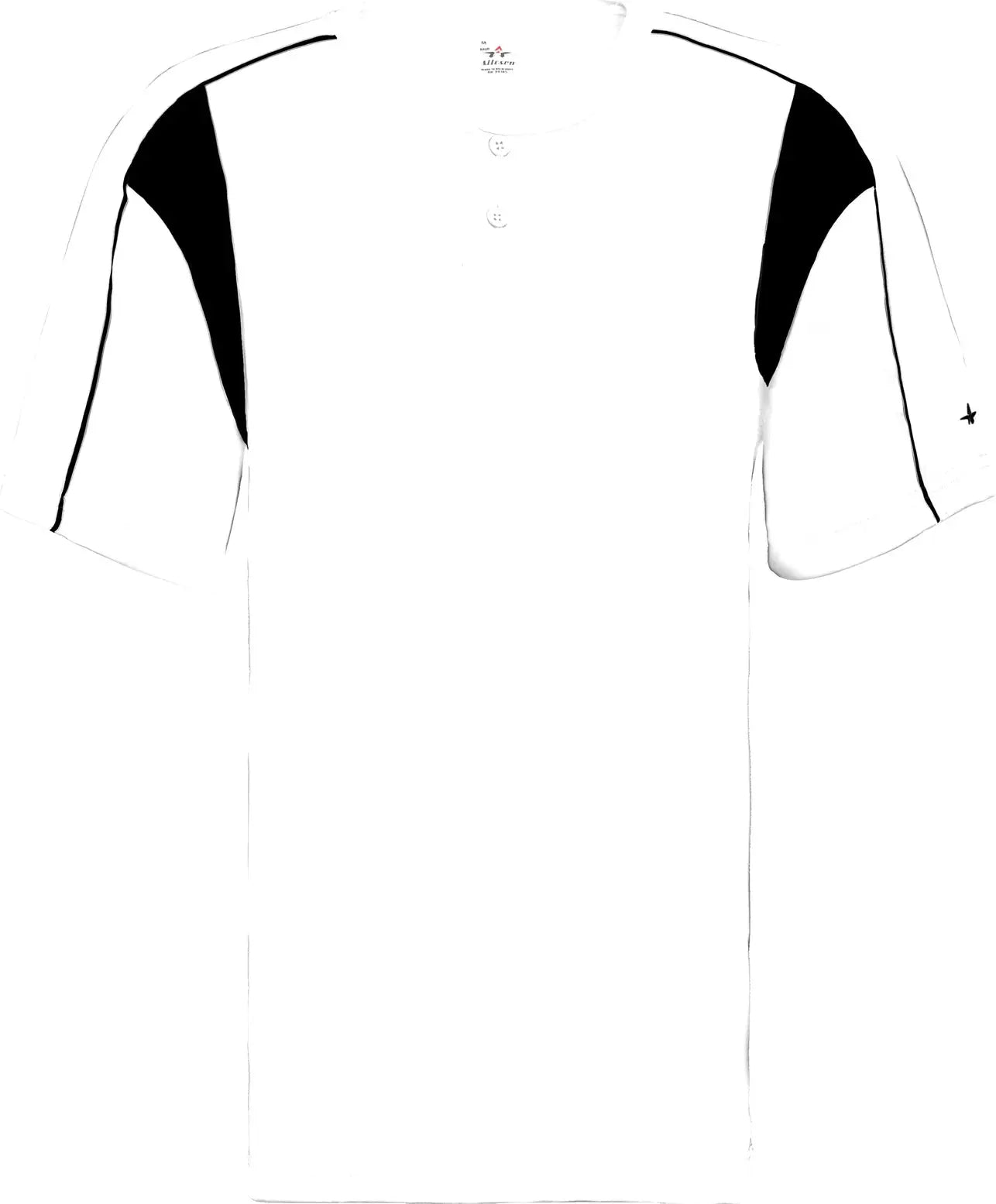 Alleson Athletic 2937 Youth Pro Placket Baseball Jersey - White Black - Xs
