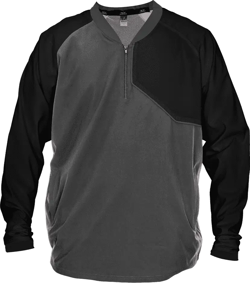 Alleson Athletic 3jls21a Baseball Batter Jacket - Charcoal Solid Black