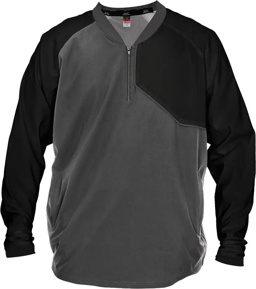 Alleson Athletic 3jls21y Baseball Batter Jacket - Charcoal Solid Black