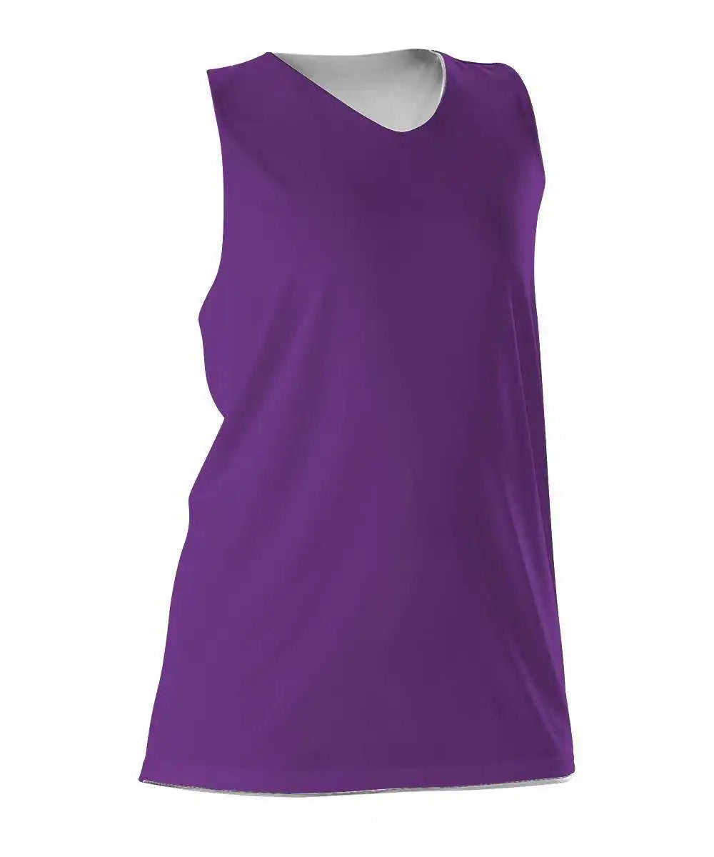 Alleson Athletic 506crw Women’s Reversible Racerback Tank - Purple White