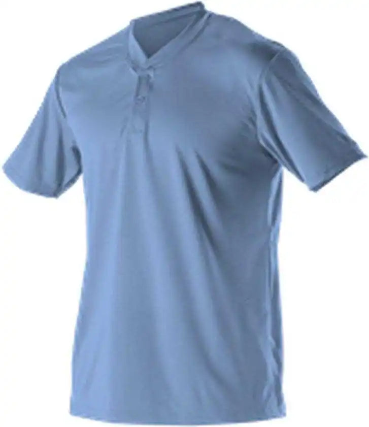 Alleson Athletic 522mm Adult Baseball 2 Button Henley Jersey - Carolina Blue