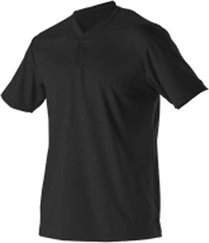 Alleson Athletic 522mm Adult Baseball 2 Button Henley Jersey - Black