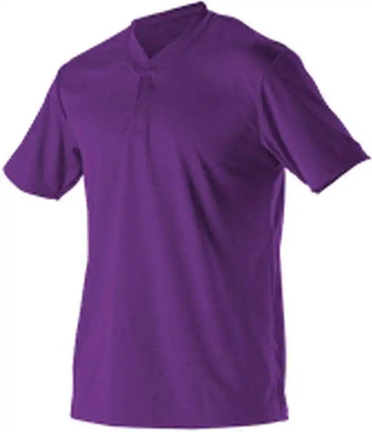 Alleson Athletic 522mm Adult Baseball 2 Button Henley Jersey Purple