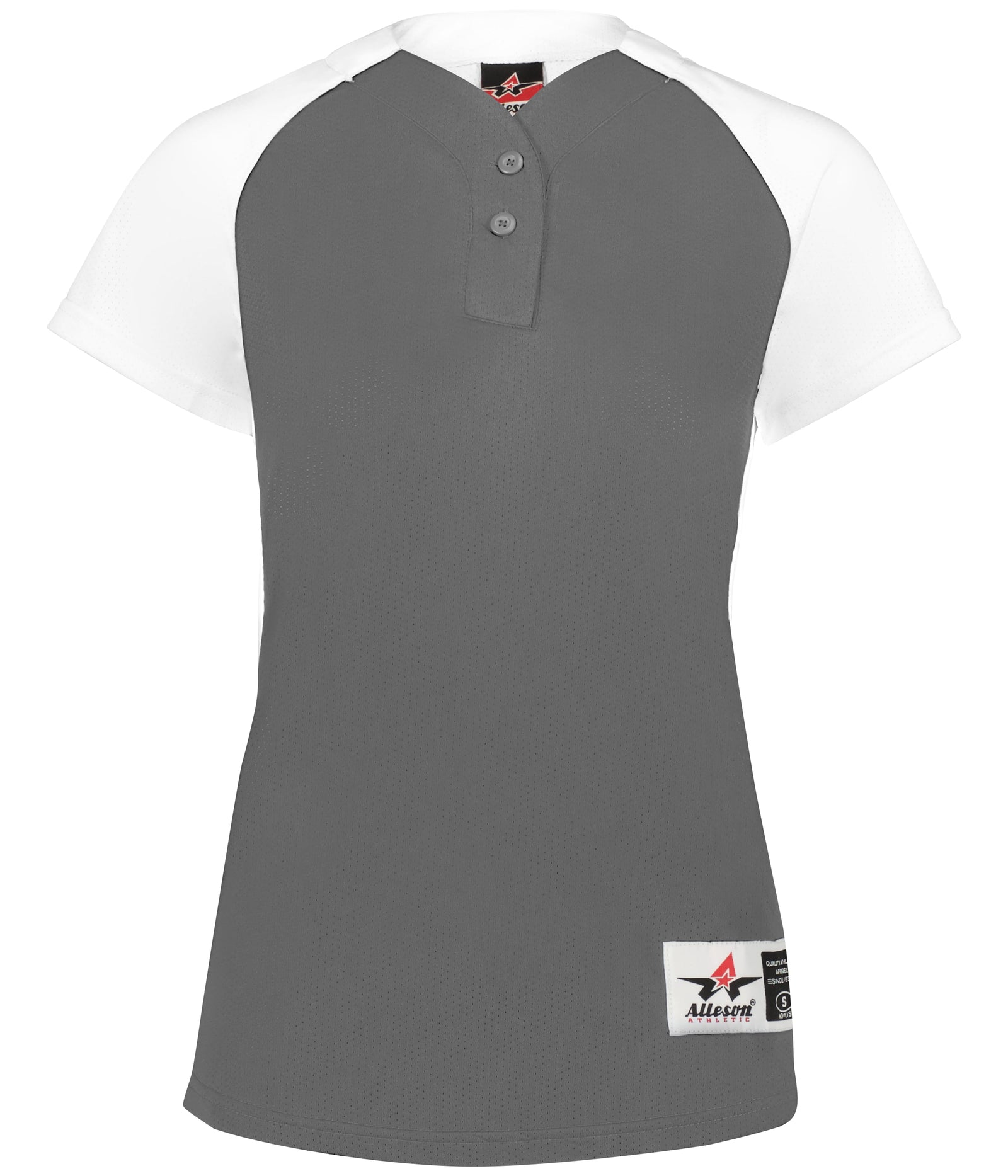 Alleson Athletic 522pdwg Girl’s Two Button Fastpitch Jersey - Charcoal White