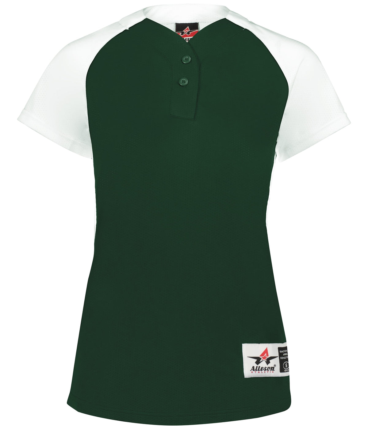 Alleson Athletic 522pdwg Girl’s Two Button Fastpitch Jersey - Forest White