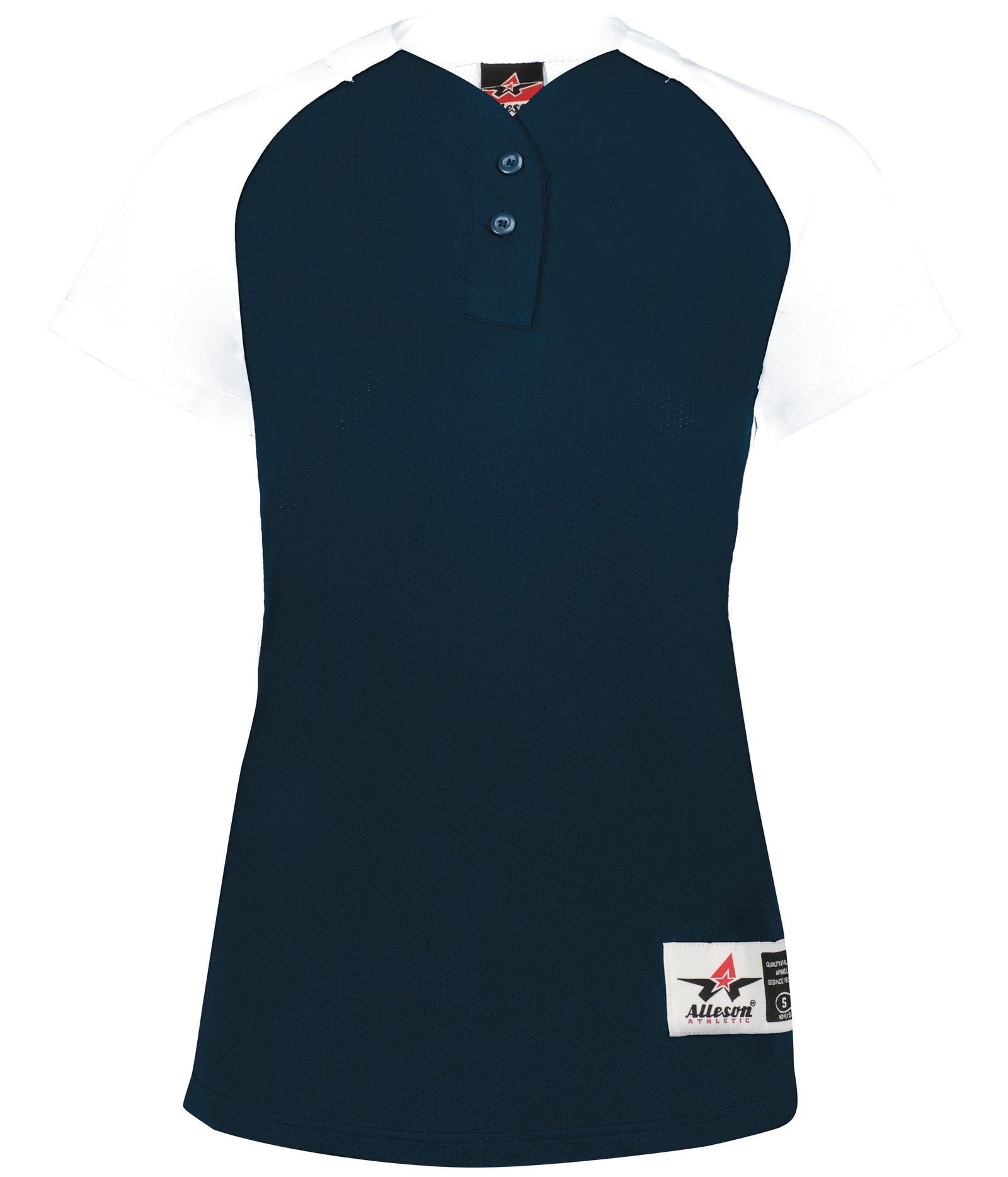 Alleson Athletic 522pdwg Girl’s Two Button Fastpitch Jersey - Navy White